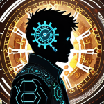 A highly detailed digital painting depicting a game developer's silhouette against a complex backdrop of interconnected gears and glowing circuit lines. On either side, abstract representations of game elements: one side showing pristine new character models and content designs, the other a chaotic swirl of bug icons and numerical balance patch data. A central, ethereal scale struggles to balance these elements, with a fragmented, non-linear timeline or clock symbolizing unpredictable update cycles. The overall mood is one of profound contemplation and immense pressure.