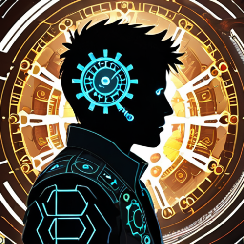 A highly detailed digital painting depicting a game developer's silhouette against a complex backdrop of interconnected gears and glowing circuit lines. On either side, abstract representations of game elements: one side showing pristine new character models and content designs, the other a chaotic swirl of bug icons and numerical balance patch data. A central, ethereal scale struggles to balance these elements, with a fragmented, non-linear timeline or clock symbolizing unpredictable update cycles. The overall mood is one of profound contemplation and immense pressure.